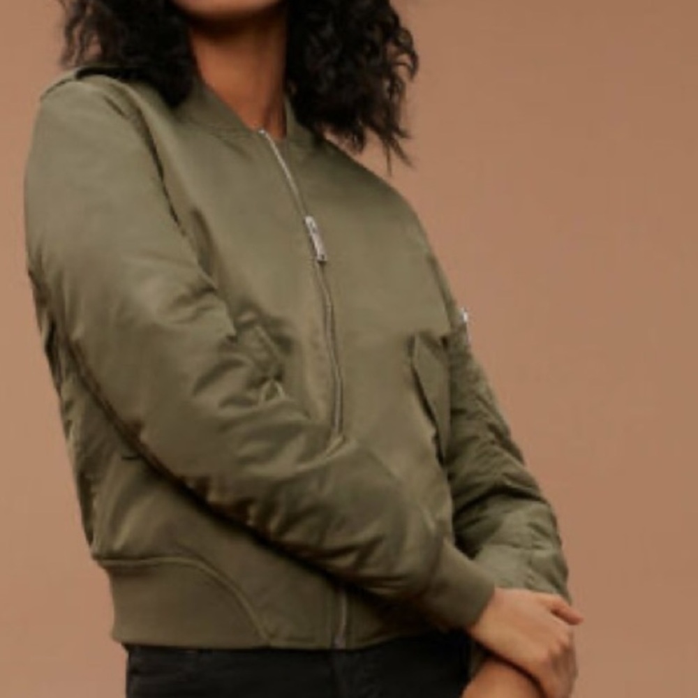 Aritzia Olive Green Bomber Jacket